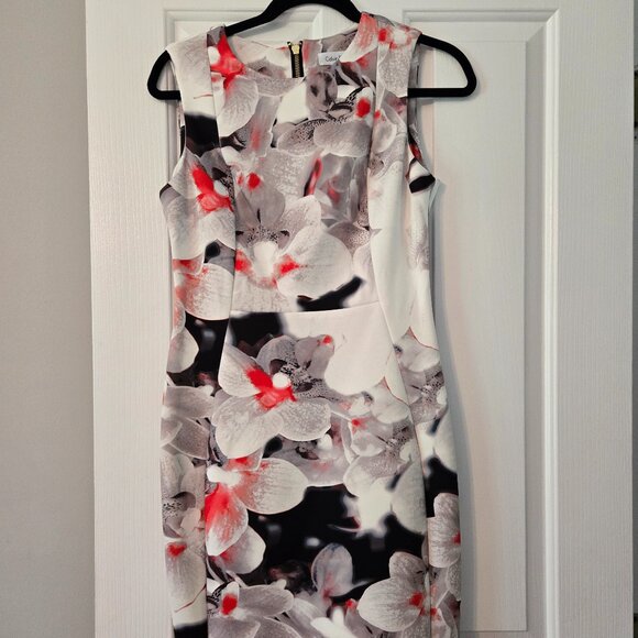 Womens Calvin Klein Size 6 Floral Sheeth Dress - Picture 1 of 6